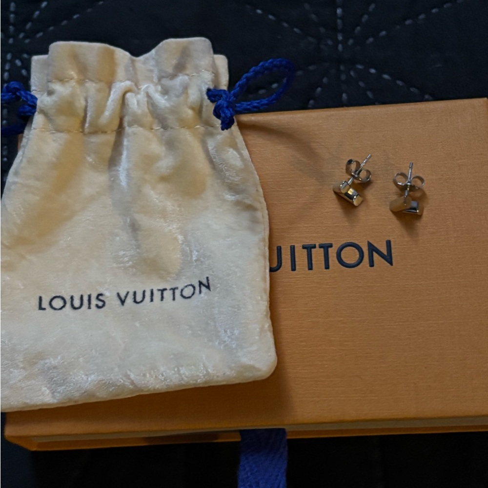 Louis Vuitton Silver Pyramid Earrings